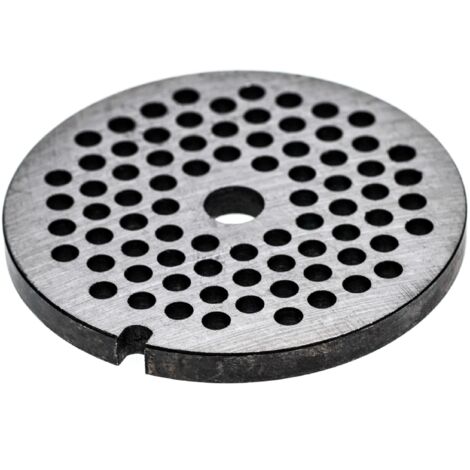 vhbw Grille taille 32 compatible avec Caso hachoir à viande - Diamètre des trous 6mm, trou central 13,4mm, acier (1/3)