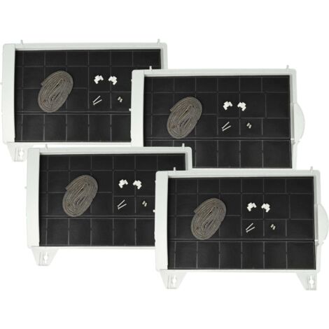 vhbw 4x Filtres à charbon actif compatible avec Bosch DHU632U/01, DHU632UFF/01, DHU632UFF/02, DHU632PGB/01 hotte aspirante - 45 x 32 x 4 cm (1/5)
