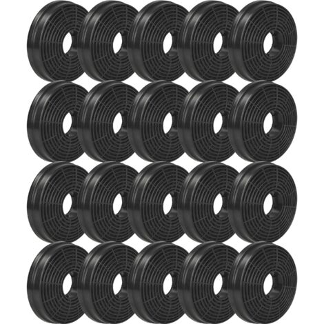 vhbw 20x Filtres à charbon actif remplacement pour Hoover 35602288, 49040117, KFC6961 pour hotte aspirante - 10,5 cm (1/5)