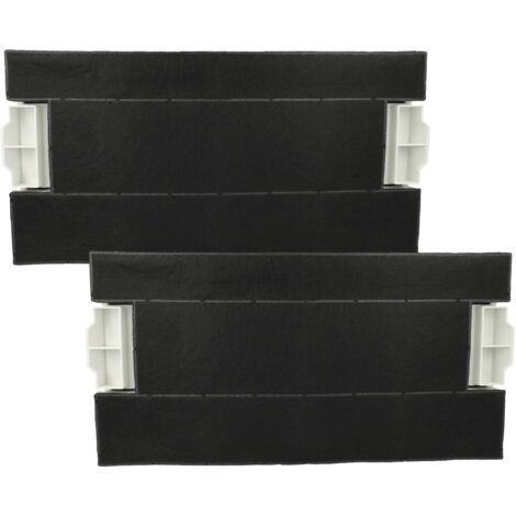 vhbw 2x Filtres à charbon actif compatible avec Bosch DHI945F, DHI755F, DHI665VX/01, DHI685S, DHI665V hotte aspirante - 39,8 x 19,6/17,4 x 2,9 cm (1/5)