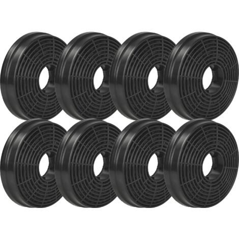 vhbw 8x Filtres à charbon actif compatible avec Candy CCR6171X 36900943 hotte aspirante - 10,5 cm (1/5)