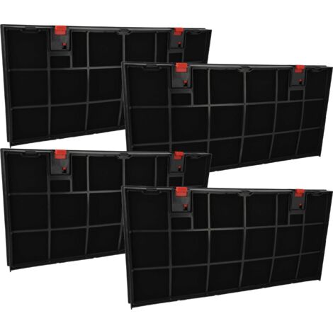 vhbw 4x Filtres à charbon actif compatible avec Elica ELIPLANE IX F/60 FLASH, 7614653A, 7614653B hotte aspirante - 43 x 21,2 x 2,7 cm (1/5)
