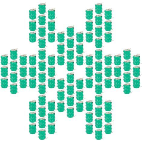 vhbw 100x NiMH pile bouton de remplacement pour type V80H 3 épingles 80mAh 3,6V convient pour les batteries de modélisme etc. (1/5)
