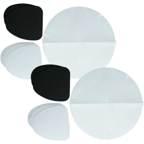 vhbw 6x filtre à charbon actif, 6x filtre à graisses, 6x filtre papier compatible avec DeLonghi F18316, F18, F18233 friteuse - 18 filtres (1/5)