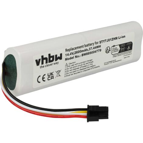 vhbw Batterie compatible avec Xiaomi Roborock S8 Pro Ultra, S8 Plus S8P52-00 robot électroménager (2600mAh, 14,4V, Li-ion, sans boîtier) (1/5)
