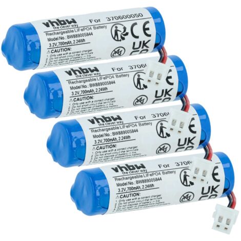 vhbw 4x Batteries compatible avec Carrera 370181067, 370181066, 370181065 voitures de course (700mAh, 3,2V, LiFePO4, 50 x 16 x 14 mm, JST ZH) (1/5)