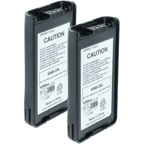 vhbw 2x Batterie compatible avec Kenwood NX-320E, NX-320E2, NX3200, NX-320, NX-220, NX-220E3, NX-220E2 radio talkie-walkie (1400mAh, 7,4V, Li-ion) (1/5)