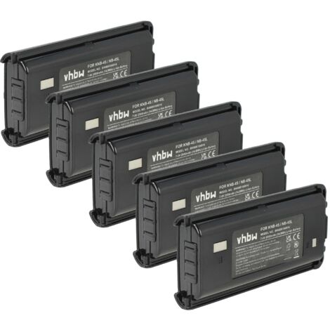 vhbw 5x Batterie compatible avec Kenwood TK-3206, TK-3202L-U16P, TK-3207, TK-3207G, TK-3206M3, TK-3206M radio talkie-walkie (2000mAh, 7,4V, Li-ion) (1/5)