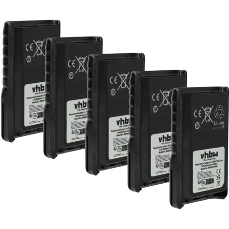 vhbw 5x Batterie compatible avec Vertex Yaesu VX241, VX-234, VX-241 radio talkie-walkie (2600mAh, 7,4V, Li-ion) (1/5)