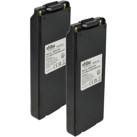 vhbw 2x Batterie compatible avec Icom IC-F4N, IC-F4S, IC-F3S, IC-F4, IC-F4SW radio talkie-walkie (1800mAh, 9,6V, NiMH) - avec clip de ceinture (1/5)