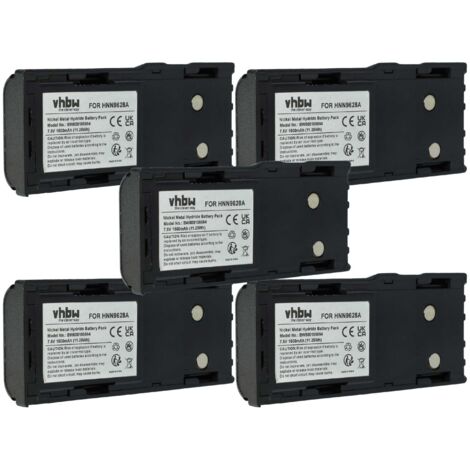 Vhbw Batterij 1500mAh 7.2V Vhbw 5X Akku Ersatz Für Motorola PMNN4158AR, PMNN4159AR, WPNN4045AR Für Funkgerät, Walkie Talkie Gürtelclip Reservebatterij Voor Walkietalkie