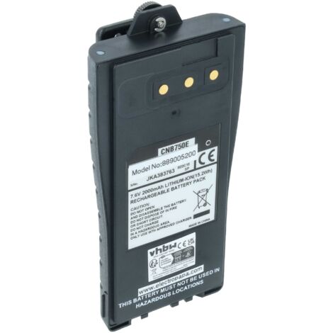 Batteria TECHTEK 2000mAh Li-ion Per Ricetrasmettitori Entel HT640, HT642, HT644, HT649, HT780, HT782, HT783 - Sostituisce CNB750E