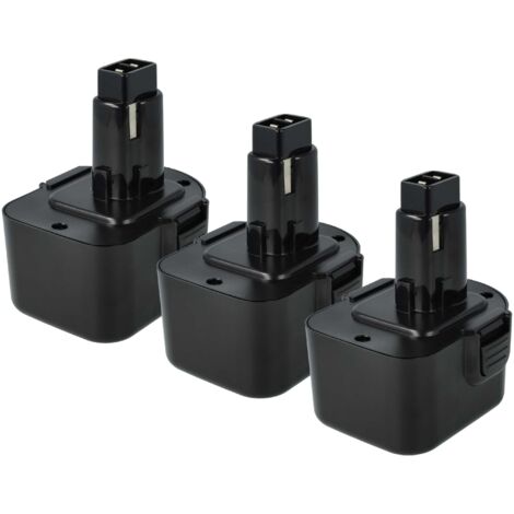 vhbw 3x Batterie remplacement pour Dewalt DE9071, DE9074, DE9075, 152250-27, DE9501, 397745-01, DC9071, DE9037 pour outil électrique (3000 mAh, NiMH, 12 V) (1/5)