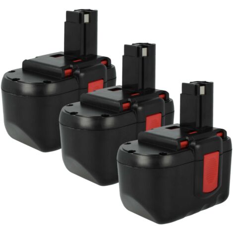 vhbw 3x Batterie compatible avec Bosch GSB 24 VE-2, GSA 24VE, GSB 24VE-2, GMC 24V, GSA 24V, GLI 24V outil électrique (3000 mAh, NiMH, 24 V) (1/5)