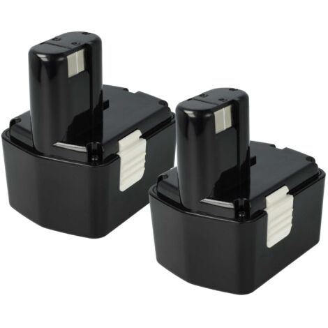 vhbw 2x Batterie compatible avec Hitachi DS 14DVF2, DS 14DVF3, DS 14DVB2K, DS 14DVF, DS 18DVC, DS18DMR outil électrique (2100 mAh, NiMH, 14,4 V)