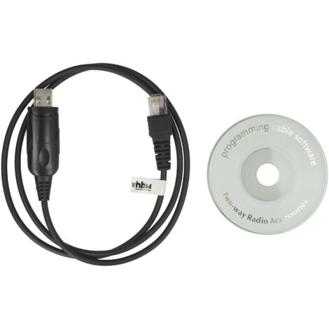 vhbw Câble USB de programmation compatible avec Kenwood TK-860G, TK-860, TK-862G, TK-862, TK-863G, TK-863, TK-8160, TK-8185, TK-8180 radio, noir (1/5)