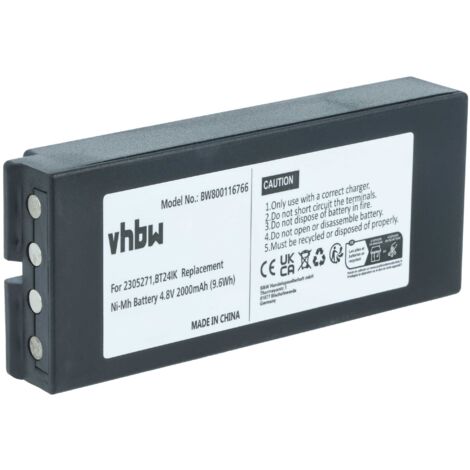 vhbw Batterie compatible avec Iribarri iK3, iK4 opérateur télécommande industrielle (2000mAh, 4,8V, NiMH) (1/5)