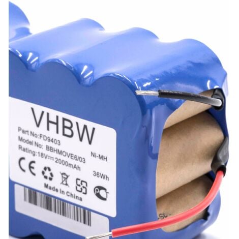 10W 18V 100W pour aspirateur Home Cleaner robots domestiques come Bosch FD9403 vhbw NiMH batterie 2000mAh 