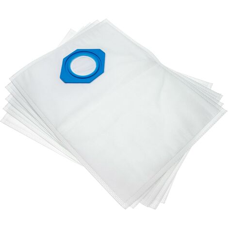 vhbw 5x Sacs compatible avec Nilfisk 545 HS, B8020, B8000, B8500, B8170, B8120 aspirateur - microfibre non tissée, 37,8cm x 29,8cm blanc (1/3)