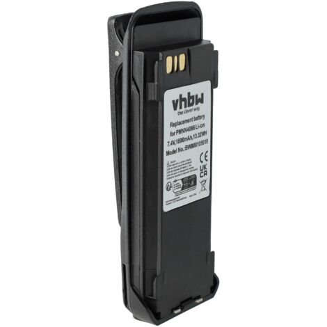 vhbw Batterie compatible avec Motorola MOTOTRBO DGP4150, DGP4150+, DGP6150 radio talkie-walkie (1800mAh, 7,4V, Li-ion) - avec clip de ceinture (1/5)