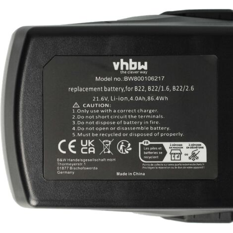 Acculader voor 21,6 V Li-Ion Hilti B22, B22/1.6, B22/2.6, B22/3.3, SR 4-A22, SR 6-A22, ST 1800-A22, AG 125-A22, HDE 500-A22 / 25,2V 1A, voeding