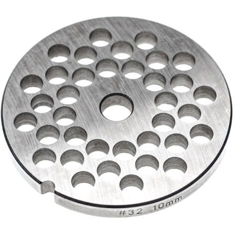 Vhbw – Grille hachoir à viande taille 32 – Diamètre trous 10mm – Trou central 13,4mm – Acier inox – Lavable au lave-vaisselle (1/3)