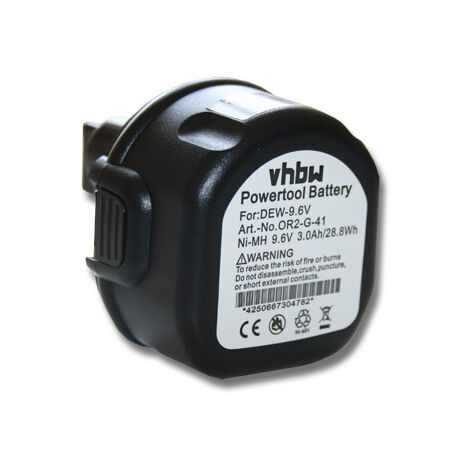 Vhbw 2x NiMH Batterie 3000mAh (9.6V) pour outils électroniques