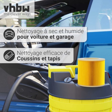 vhbw 1x filtre plissé compatible avec Kärcher MV 3 Premium Fireplace aspirateur - jaune