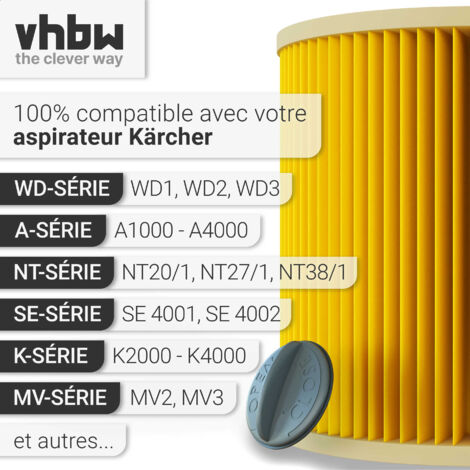 Vhbw Lot de 2x filtres à cartouche compatible avec Kärcher SE 4002