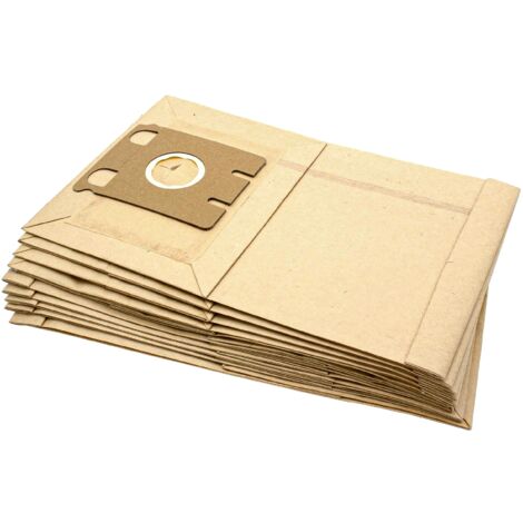 Vhbw – Lot de 10 sacs papier pour aspirateur Miele S217 S218 S219 S220 S221 S222 S223 S224 S225 S226 – Typ E 31cm x 19,5cm – Couleur sable