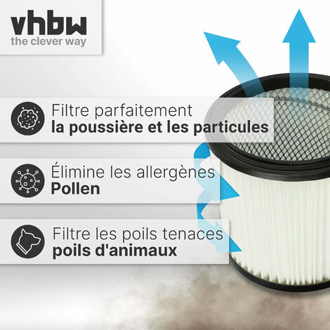 Vhbw 3x Filtre rond / filtre en lamelles pour aspirateur Parkside
