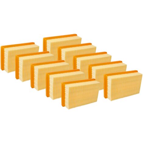 vhbw Lot de 10x filtres plissé plat compatible avec Kärcher MV4, MV5, MV6, WD4, WD5, WD6 - Élément filtrant - Remplacement pour 2.863-005.0, KFI 4410 (1/5)
