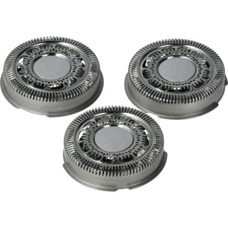 vhbw 3x Têtes de rasoir de remplacement compatible avec Philips S7510, S7520, S7530, S7550, S7000, S7310, S7320, S7370 rasoir électrique, argenté