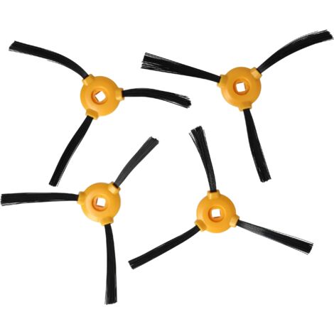 vhbw 4x Brosse latérale compatible avec Robovac 11, 11c robot aspirateur - Lot de brosses, noir / orange (1/5)