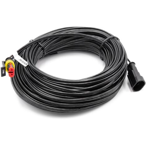 Vhbw – Câble transformateur 20m pour Husqvarna Automower 220AC (2007-2015) – Connecteur droit – Remplacement câble d'origine