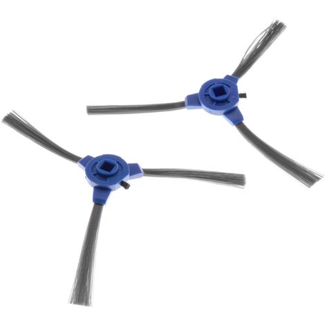 vhbw 2x Brosse latérale compatible avec Eufy Robovac 11S, 15, 30, 15C, 30C, 12, L70 Hybrid robot aspirateur - Lot de brosses, noir / gris / bleu (1/3)