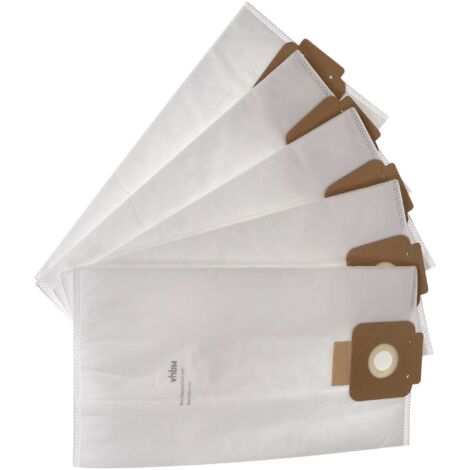 vhbw 5x Sacs compatible avec Starmix TS 1214 RTS aspirateur - microfibres non tissées, 40,8cm x 22,8cm, blanc (1/5)
