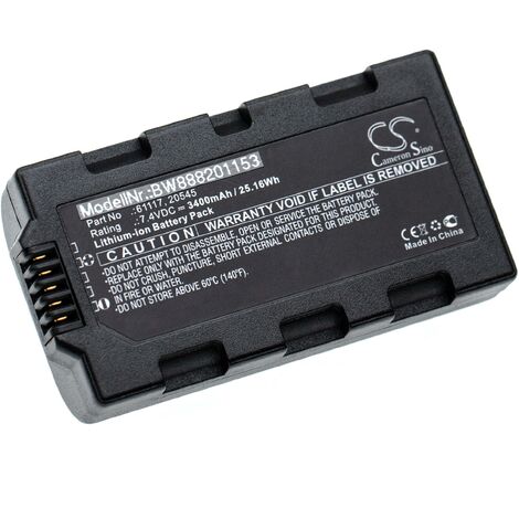 vhbw Batterie remplacement pour Sokkia 20545, 61117 pour ordinateur mobile PDA scanner (3400mAh, 7,4V, Li-ion) (1/4)