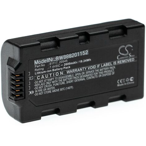 vhbw Batterie remplacement pour Sokkia 20545, 61117 pour ordinateur mobile PDA scanner (2600mAh, 7,4V, Li-ion) (1/4)
