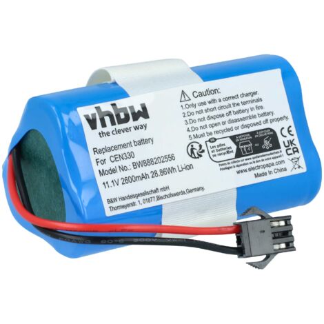 vhbw Batterie Compatible avec Ecovacs D36E, DA60, DA611, DB35, D36A, D36B, D36C aspirateur (2600mAh, 10,8V, Li-ION