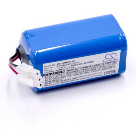 vhbw Batterie compatible avec iClebo YCR-M05-30, YCR-M05-20, YCR-M05-11, YCR-M05-10, YCR-M05-50 aspirateur (3400mAh, 14,4V, Li-ion) (1/2)