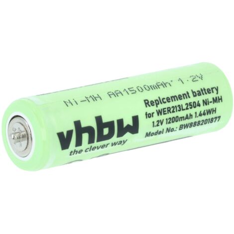 vhbw Batterie compatible avec Panasonic ER206, ER207, ER213, ER214, ER215, ER2061 rasoir tondeuse électrique (1200mAh, 1,2V, NiMH) (1/5)