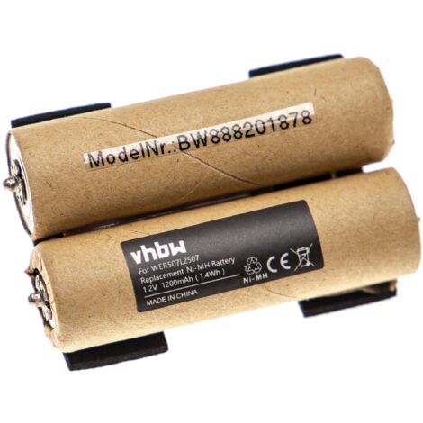 vhbw Batterie remplacement pour Panasonic WER507L2507 pour rasoir tondeuse électrique (1200mAh, 1,2V, NiMH) (1/2)