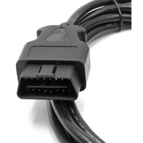 vhbw OBD2 Rallonge prise 16 broches sur mâle compatible avec véhicules, appareils de diagnostic 300cm