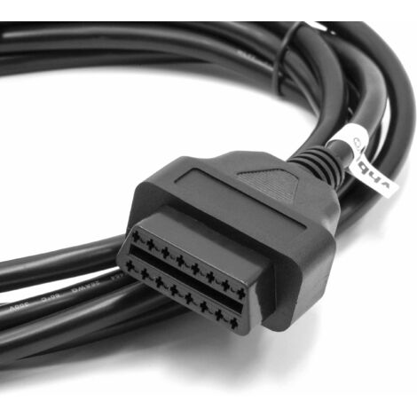 vhbw OBD2 Rallonge prise 16 broches sur mâle compatible avec véhicules, appareils de diagnostic 300cm