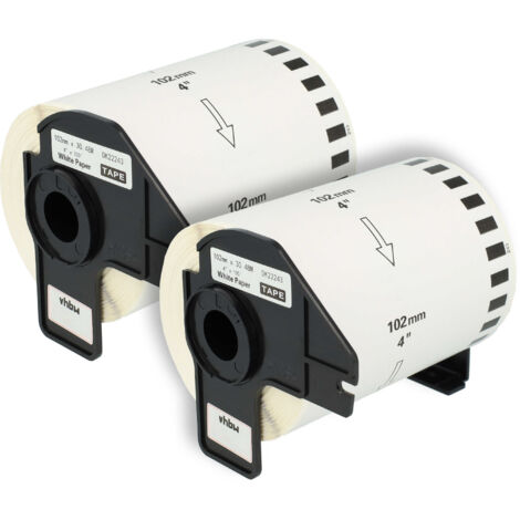 vhbw 2x Rouleau d'étiquettes autocollantes pour Brother P-Touch QL-500BW,  QL-550, QL-560, QL-560VP, QL-570, QL-580, QL-580N comme DK-11202.