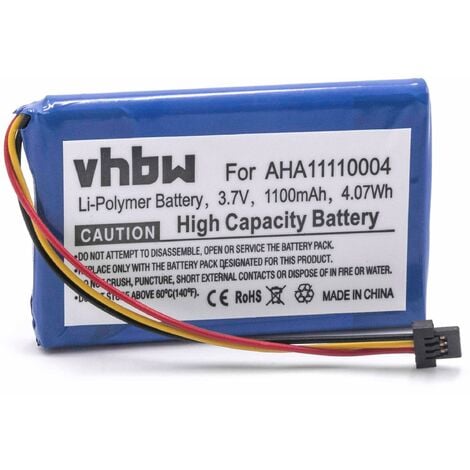 vhbw Batterie compatible avec TomTom Go 520 WIFI, 510, 4FA50, 520 GPS, appareil de navigation (1100mAh, 3,7V, Li-ion) (1/2)