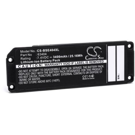 vhbw Batterie remplacement pour Bose 061834, 061384, 061385, 061386, 063287, 063404 pour enceinte, haut-parleurs (3400mAh, 7,4V, Li-ion) (1/3)