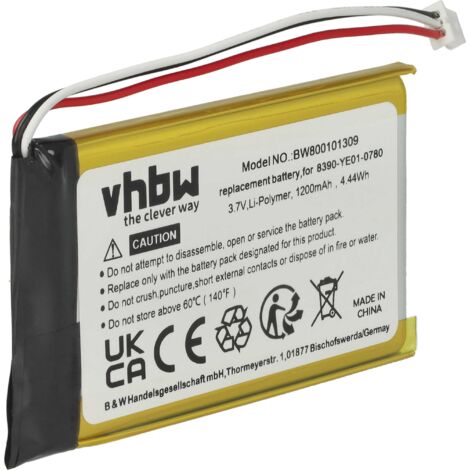 vhbw 1x Batterie remplacement pour Magellan 5390-B101-0780, 384.00019.005, 0829FL22538 pour GPS, appareil de navigation (1200mAh, 3,7V, Li-polymère) (1/5)