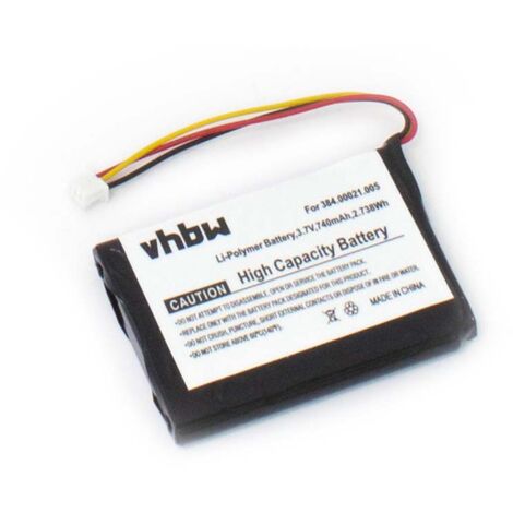vhbw 1x Akku kompatibel mit Navigon 2510, 2510 Explorer GPS Navigation Navi (750 mAh, 3,7 V, Li-Polymer) - Ersatz für UH0600905